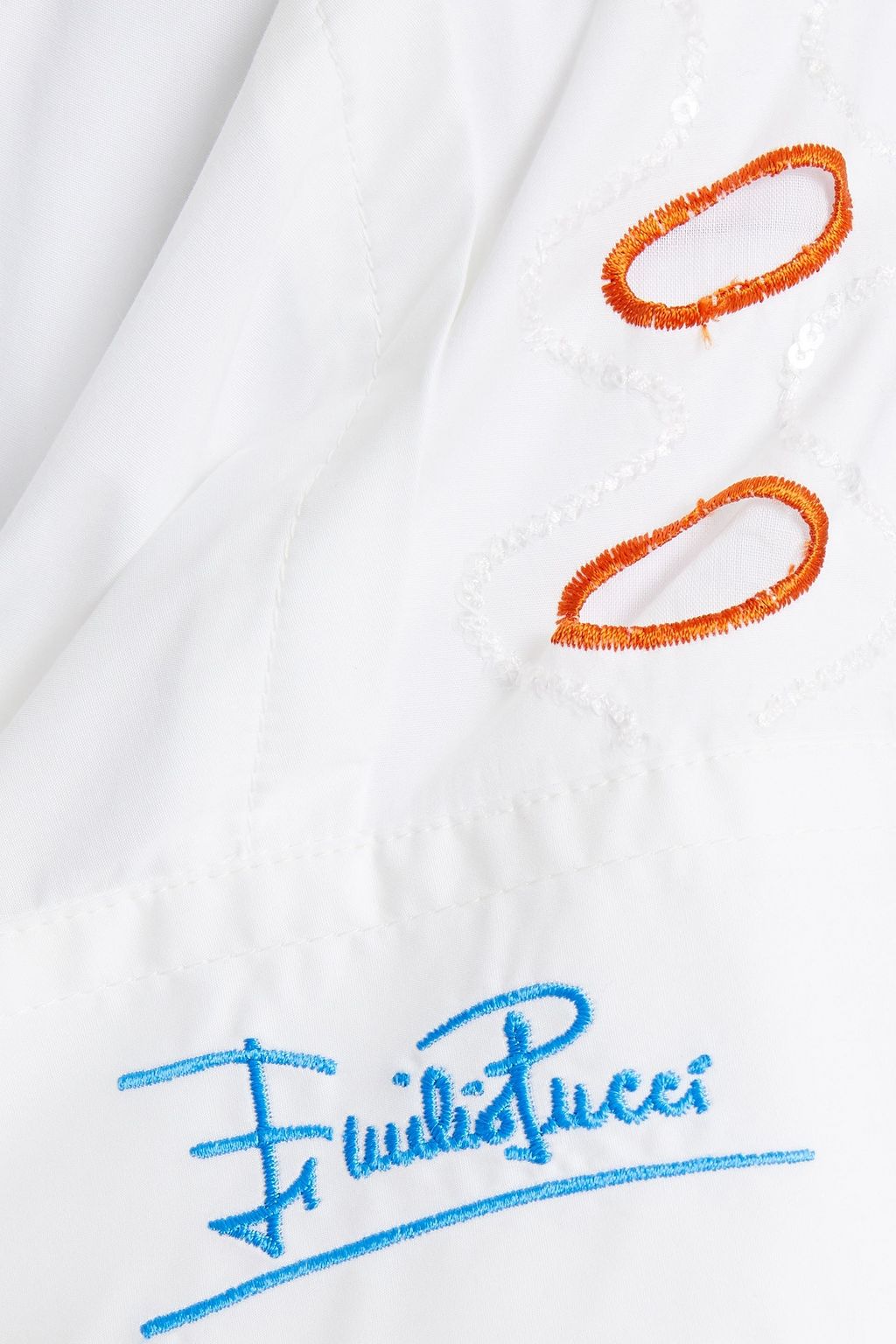 PUCCI Kleid aus Popeline aus einer Baumwollmischung mit Stickereien und Gürtel