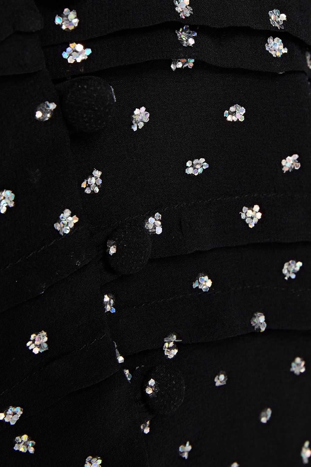 IRO Jucita cropped glittered silk-georgette blouse