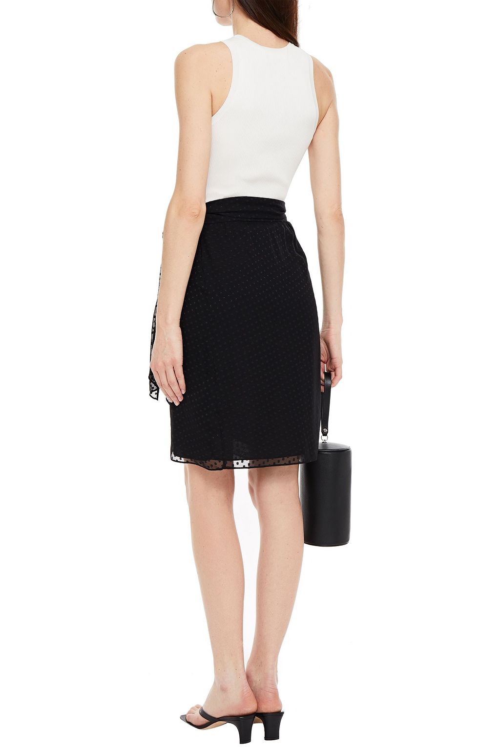 IRO Fallon fil coupé silk-blend georgette wrap skirt