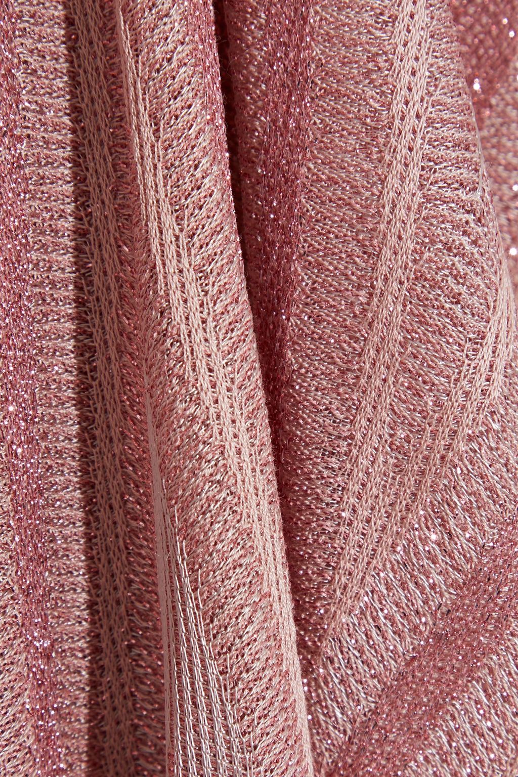 M MISSONI Belted metallic crochet-knit maxi dress