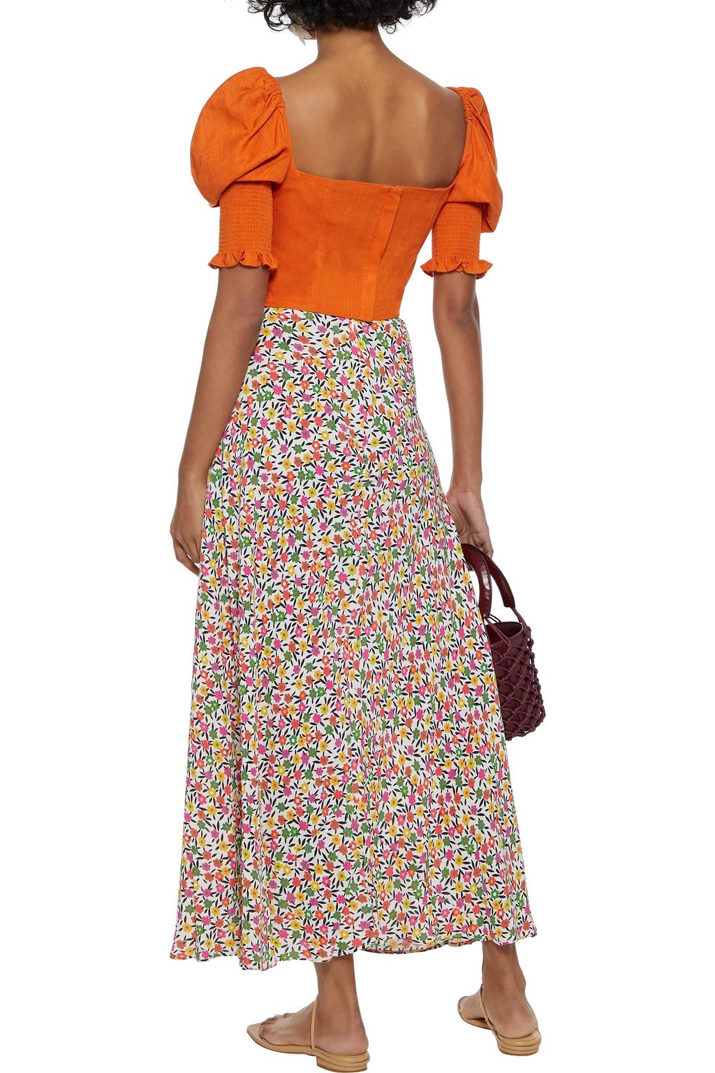 RIXO Kelly floral-print crepe maxi skirt