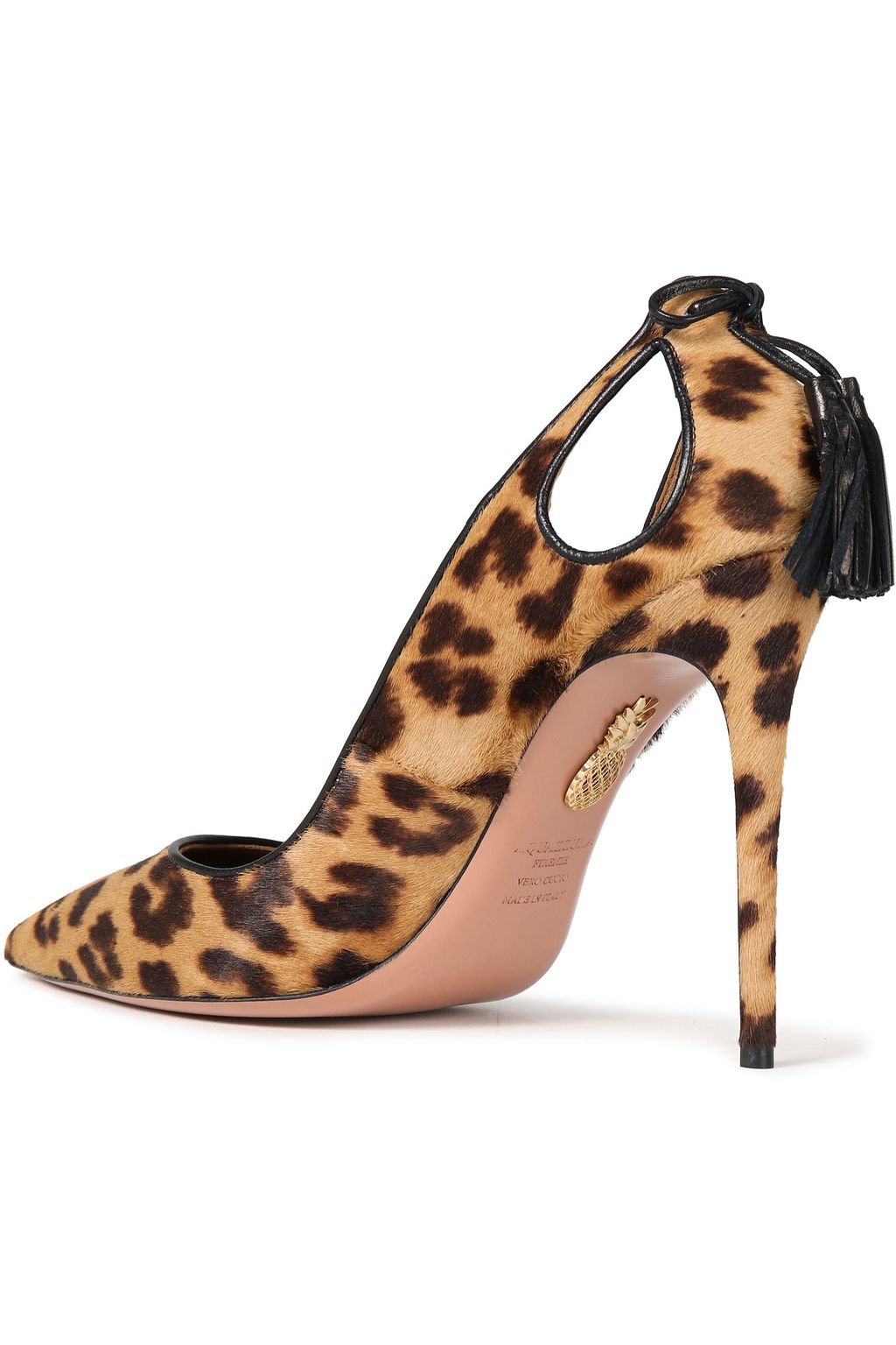 AQUAZZURA Forever Marilyn 105 leopard-print calf hair pumps