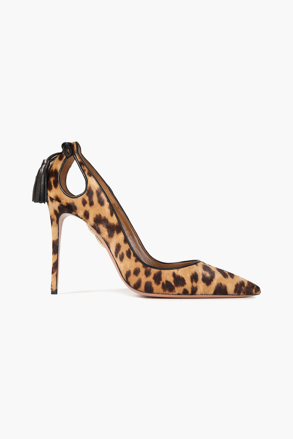 Aquazzura Woman Forever Marilyn 105 Leopard-print Calf Hair Pumps Animal Print Size 40.5