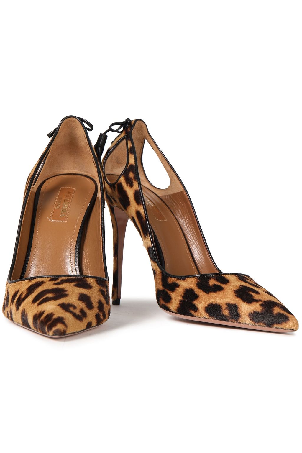 AQUAZZURA Forever Marilyn 105 leopard-print calf hair pumps