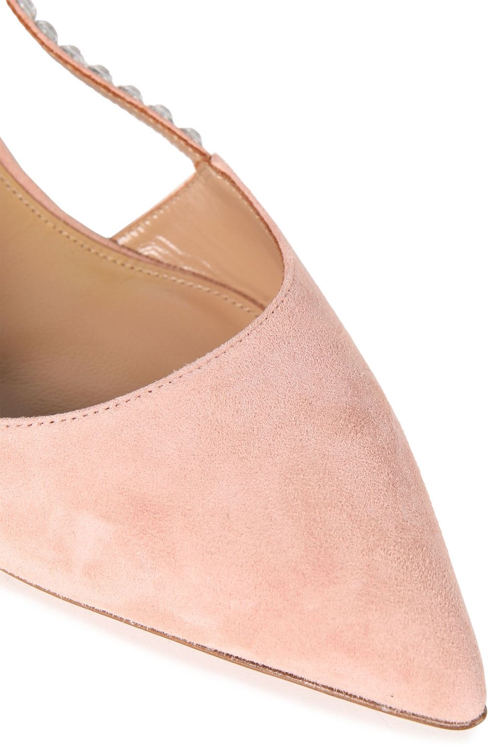 AQUAZZURA Crystal-embellished suede pumps