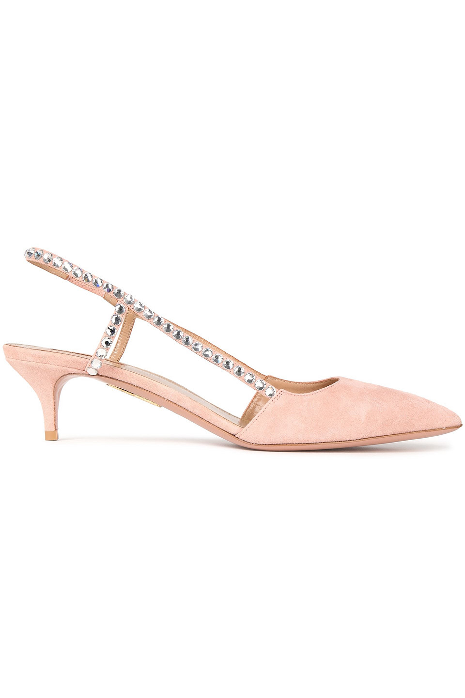 Aquazzura Woman Crystal-embellished Suede Pumps Blush Size 36
