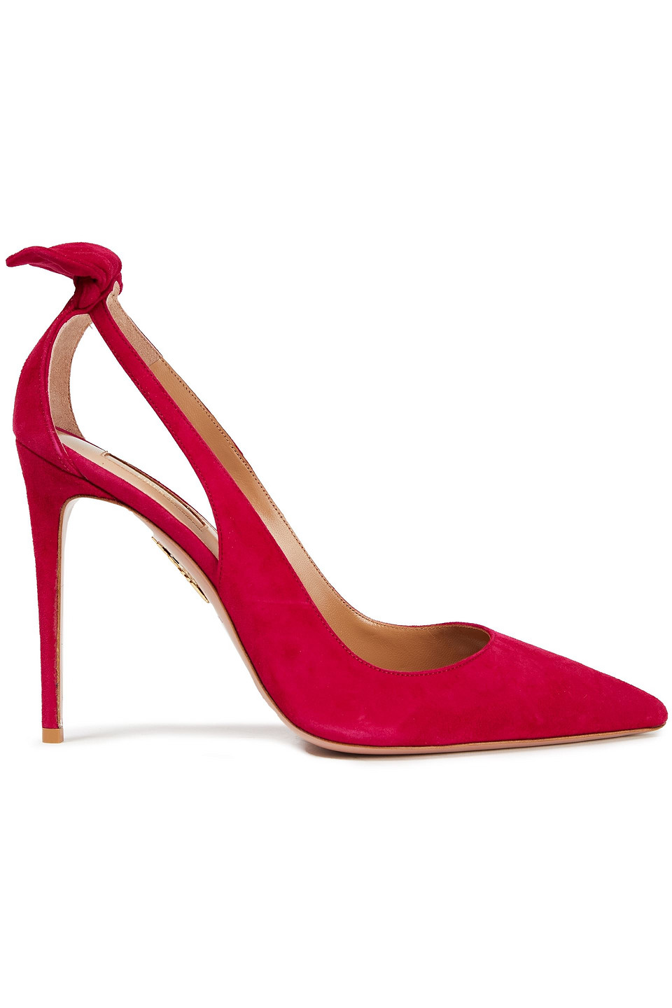 Aquazzura Woman Bow Tie 105 Suede Pumps Magenta Size 41