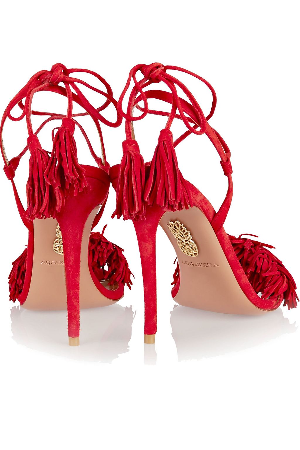 AQUAZZURA Wild Thing 105 fringed suede sandals