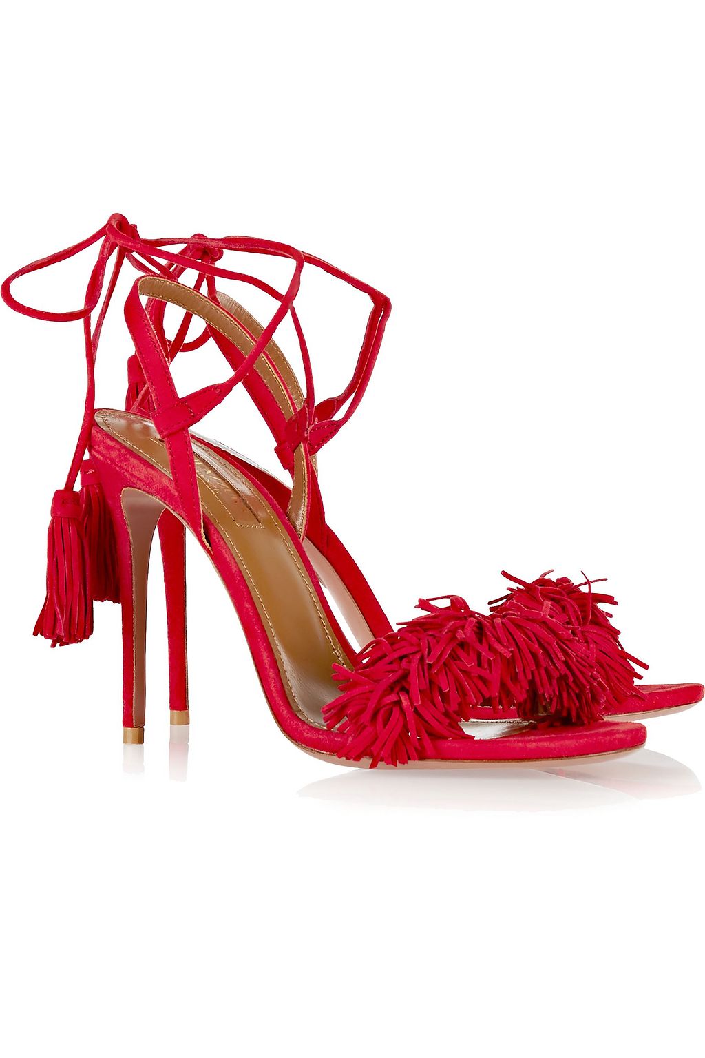 AQUAZZURA Wild Thing 105 fringed suede sandals