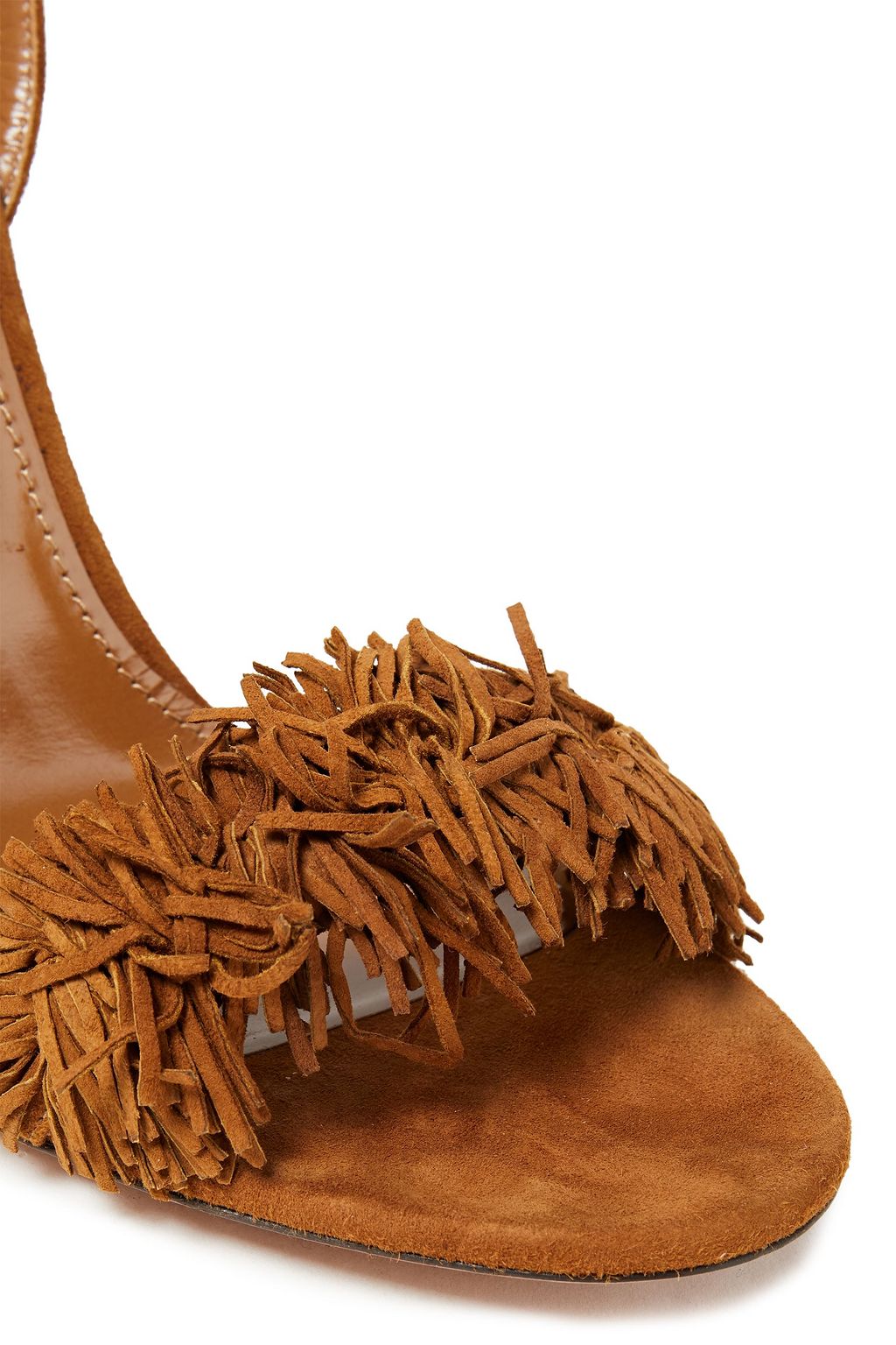 AQUAZZURA Wild Thing 105 Sandalen aus Veloursleder mit Fransen