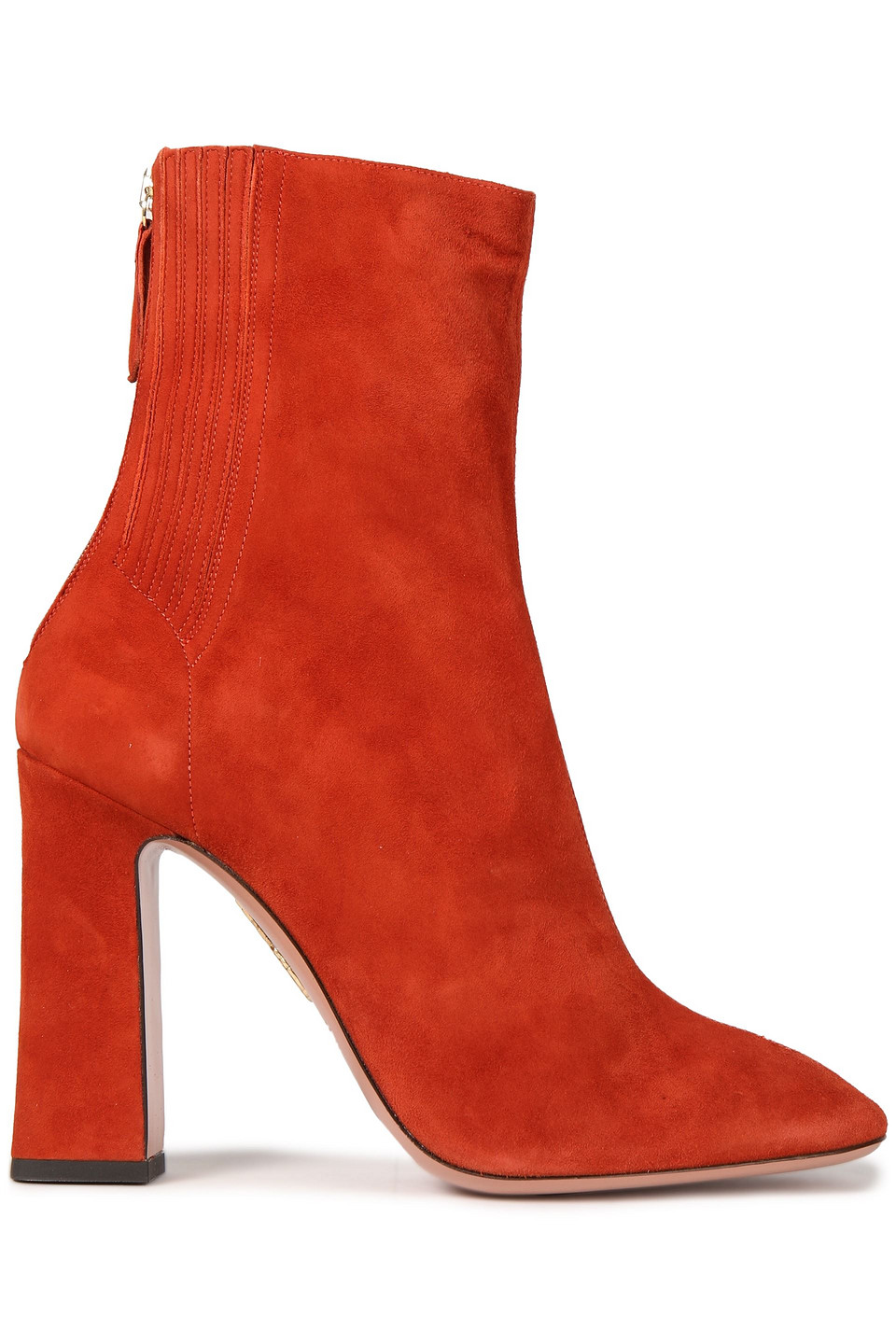 Aquazzura Woman Saint Honoré 85 Suede Ankle Boots Brick Size 39