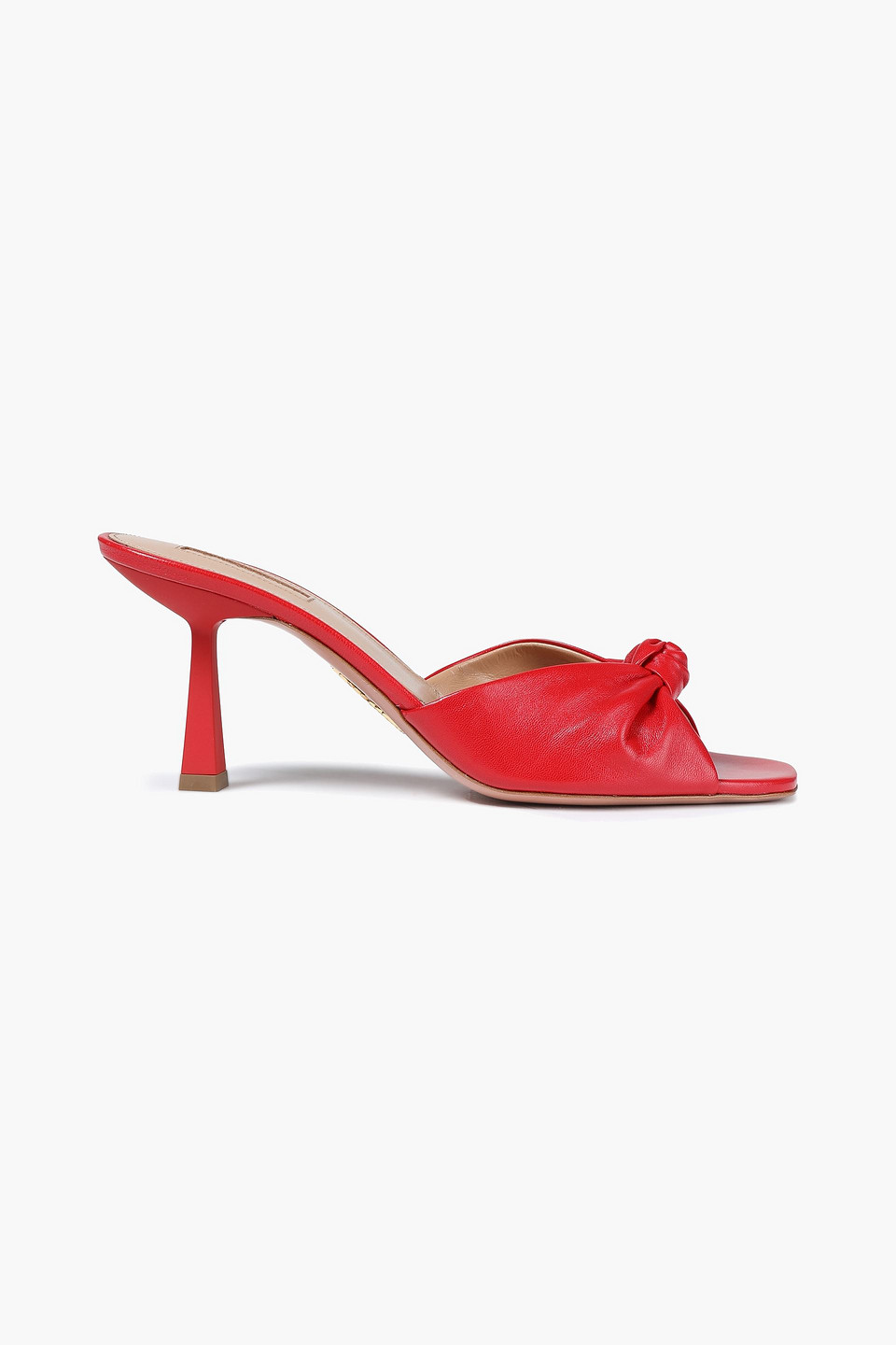 Aquazzura Woman Pasha 75 Knotted Leather Mules Red Size 36