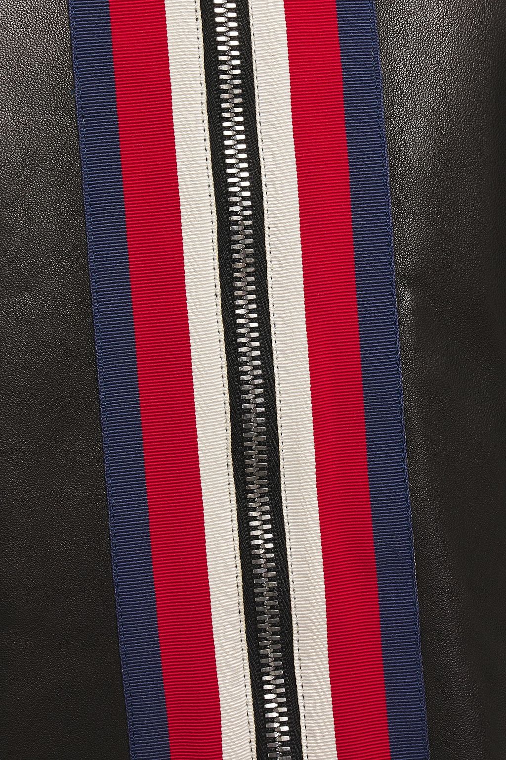 GUCCI Studded grosgrain-trimmed leather jacket