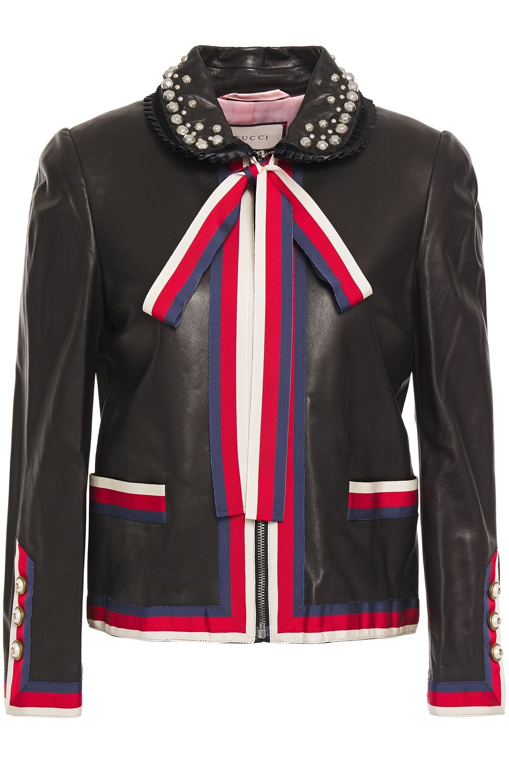 gucci studded leather jacket