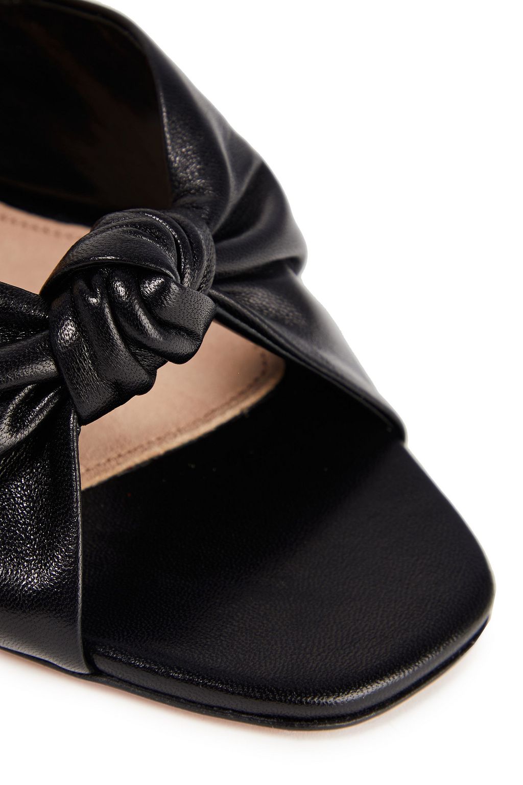 knotted leather mules