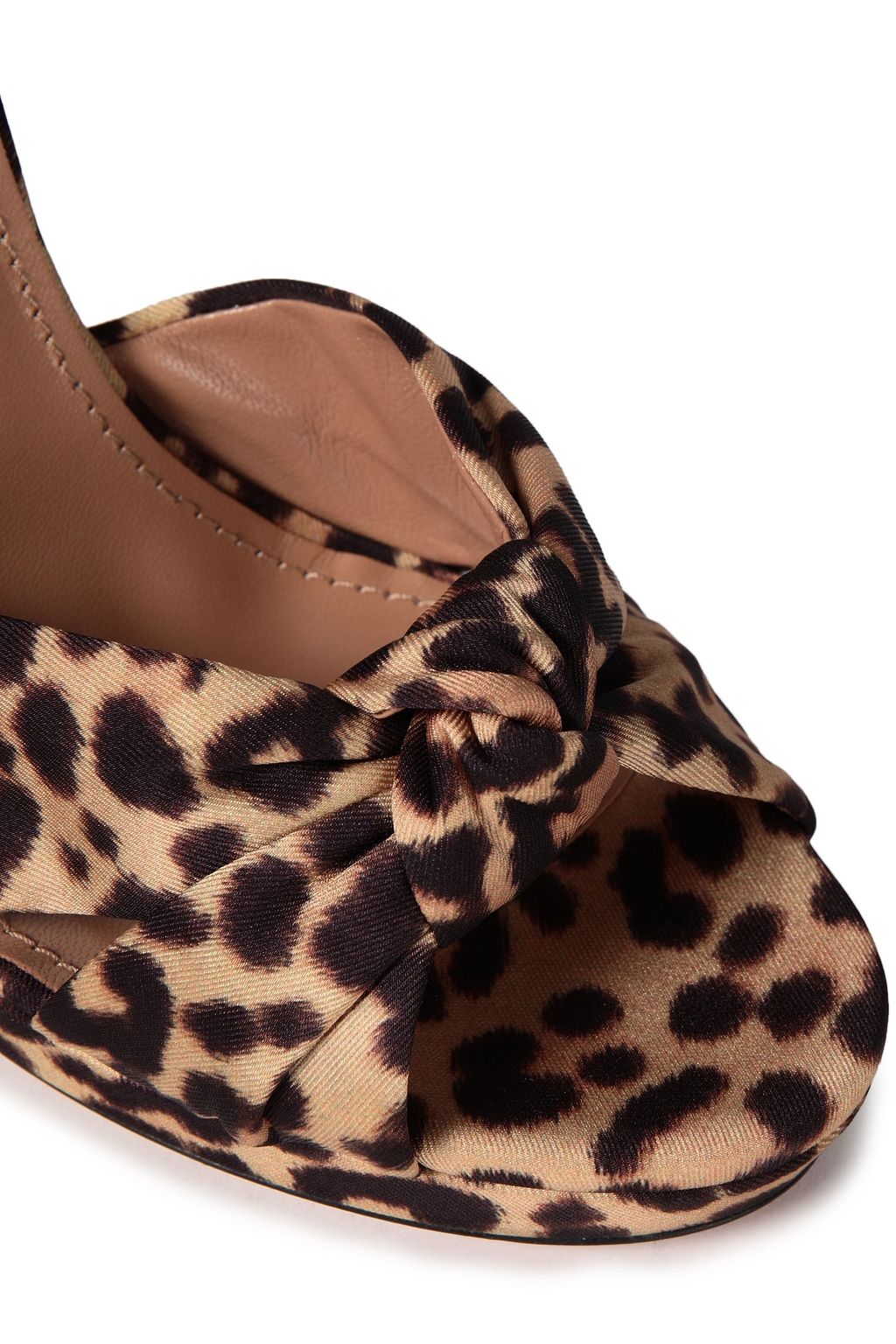 AQUAZZURA Chance 115 leopard-print satin-twill platform sandals