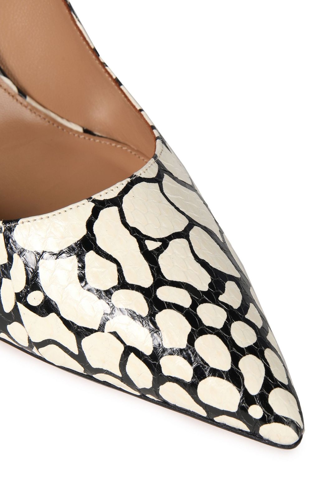 AQUAZZURA Purist 95 printed elaphe pumps