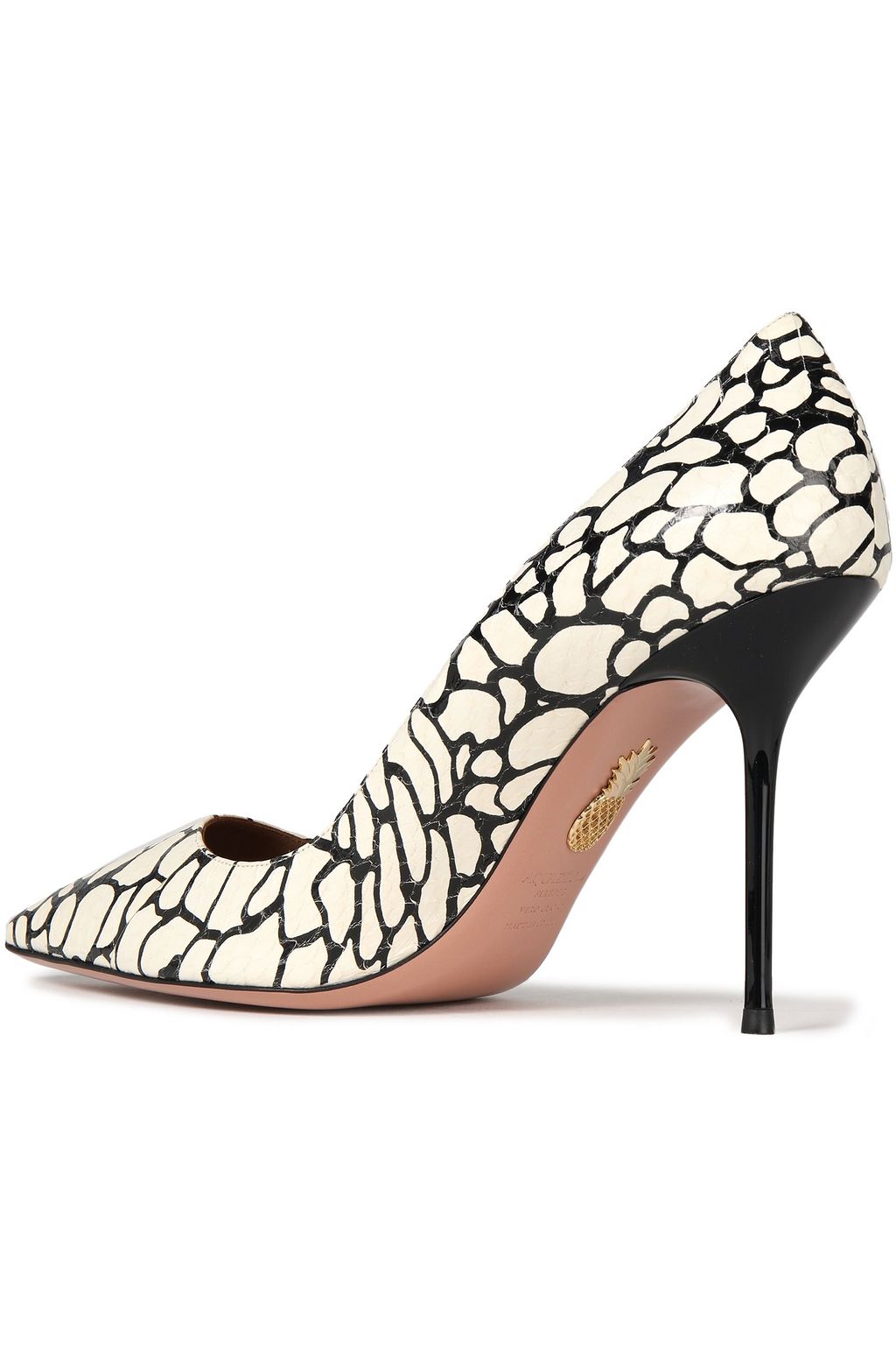AQUAZZURA Purist 95 printed elaphe pumps