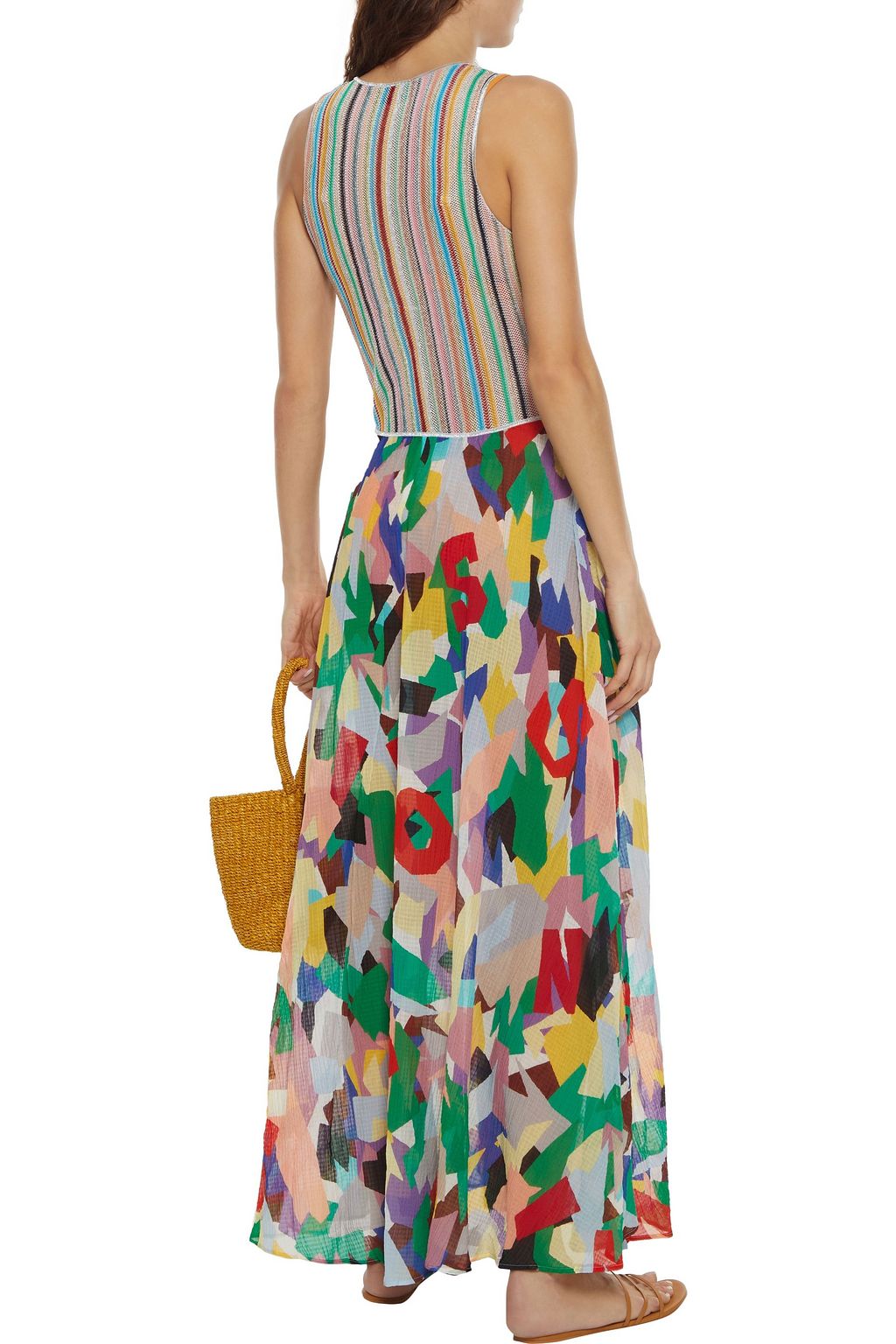 MISSONI Mare metallic crochet-knit and printed seersucker coverup