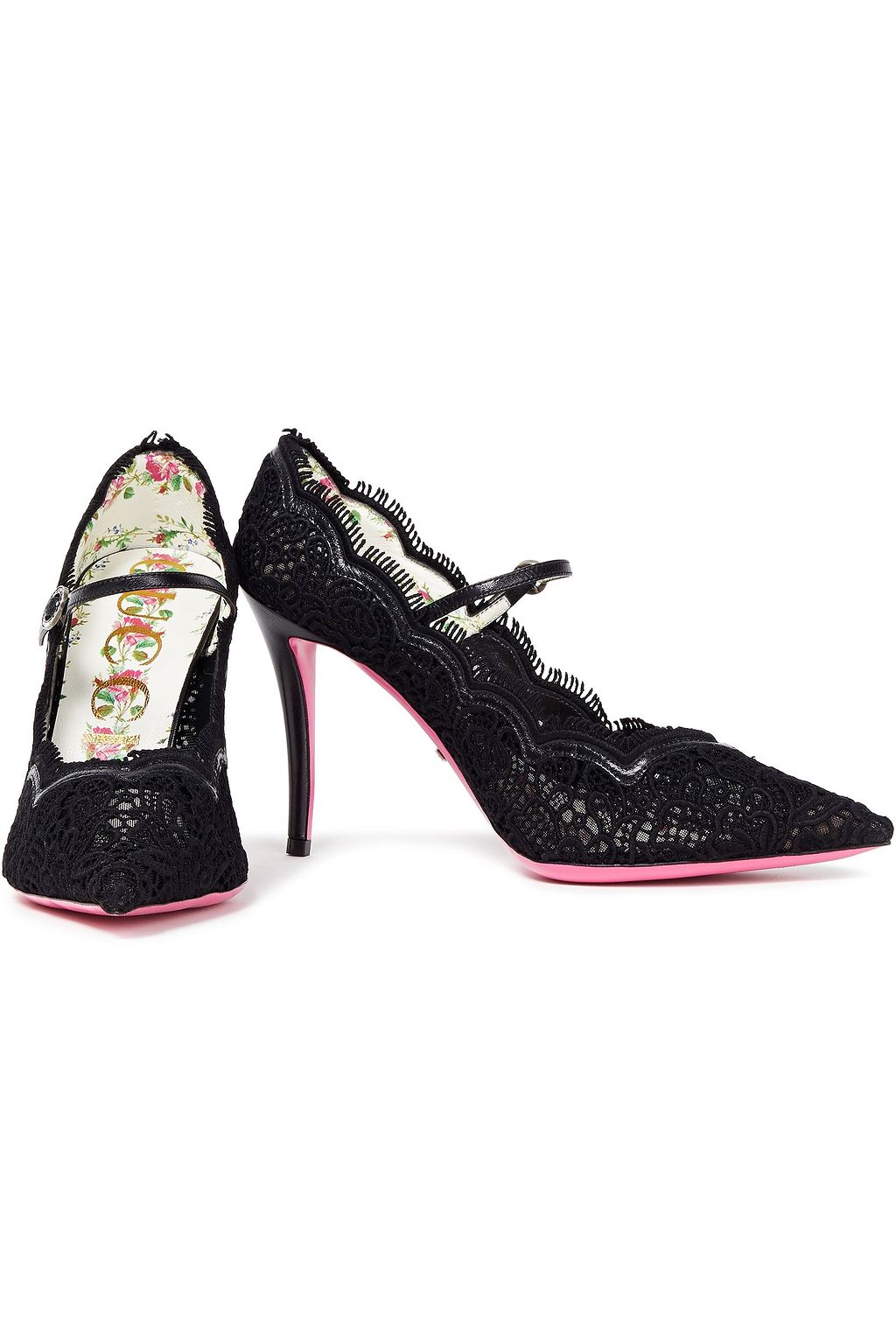 GUCCI Corded lace Mary Jane pumps | THE OUTNET