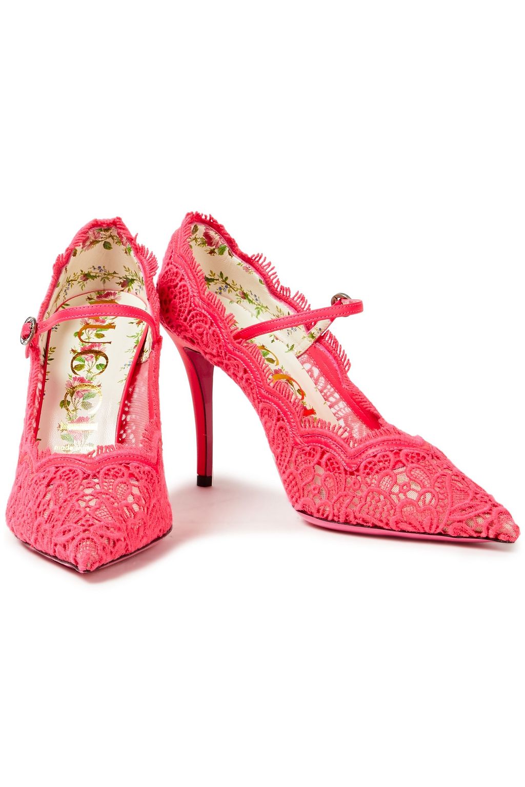 GUCCI Virgina 95 レース メリージェーンパンプス