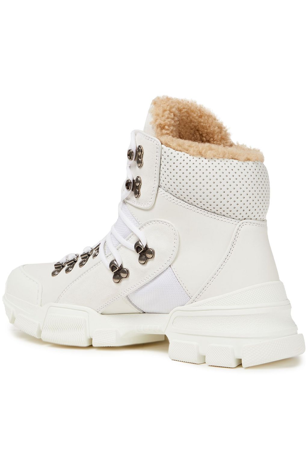 GUCCI Flashtrek レザー&スエード&キャンバス アンクルブーツ