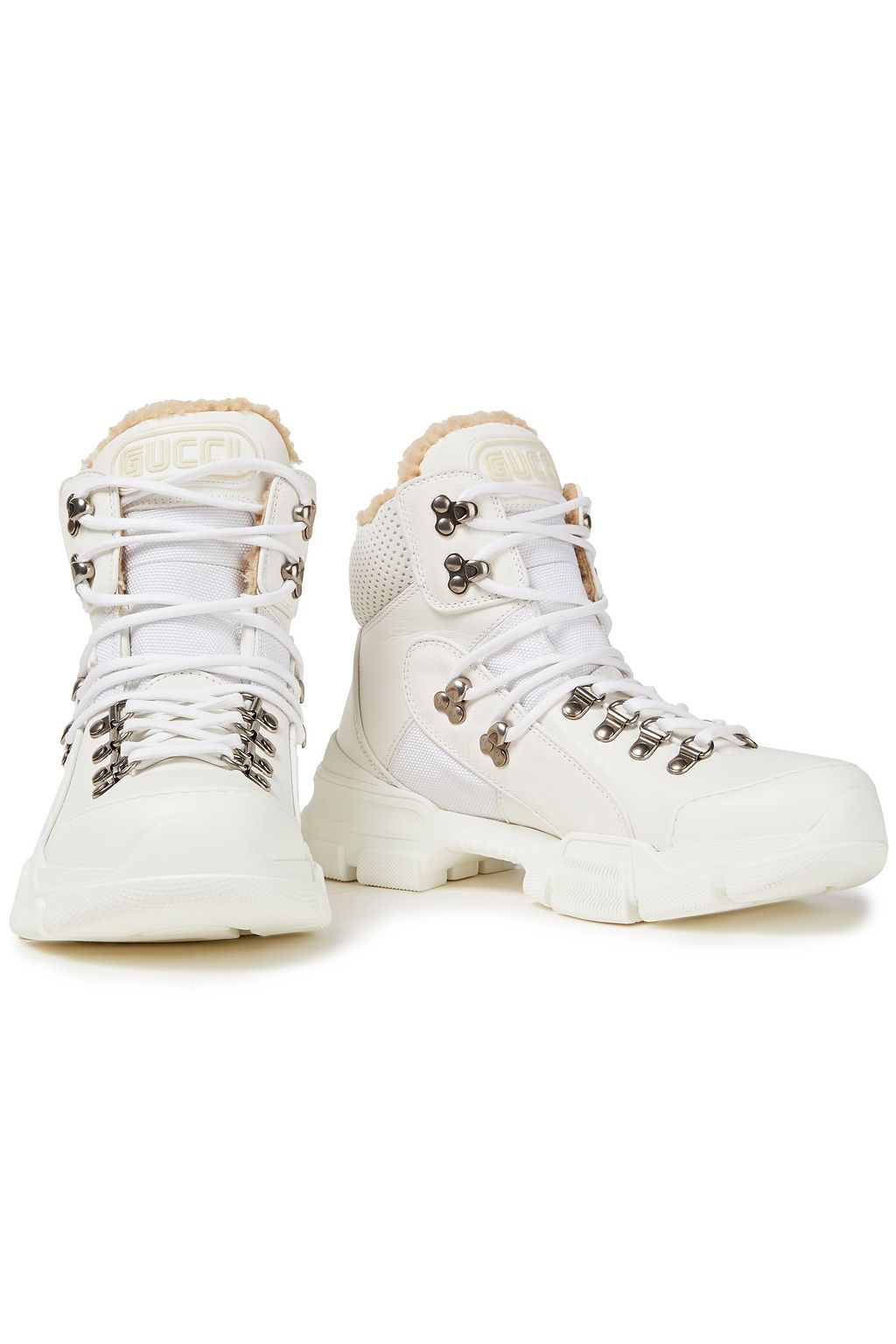 GUCCI Flashtrek レザー&スエード&キャンバス アンクルブーツ