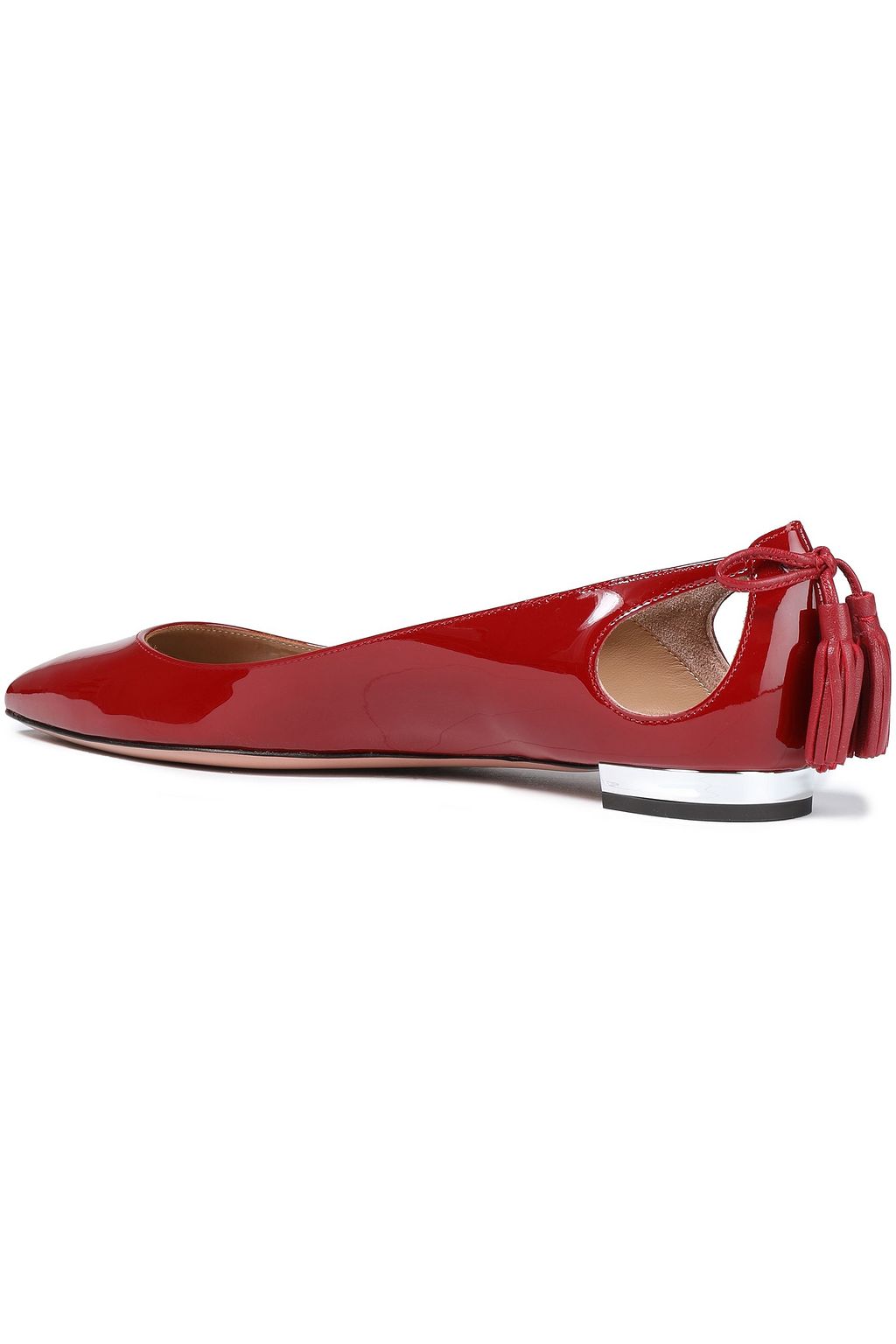 AQUAZZURA Forever Marilyn cutout patent-leather point-toe flats