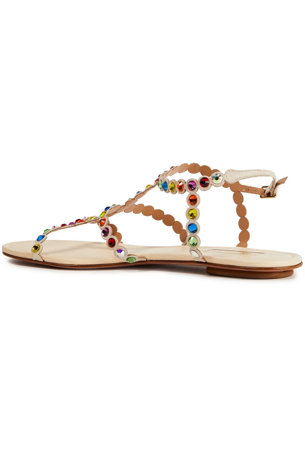 AQUAZZURA Tequila crystal-embellished suede sandals