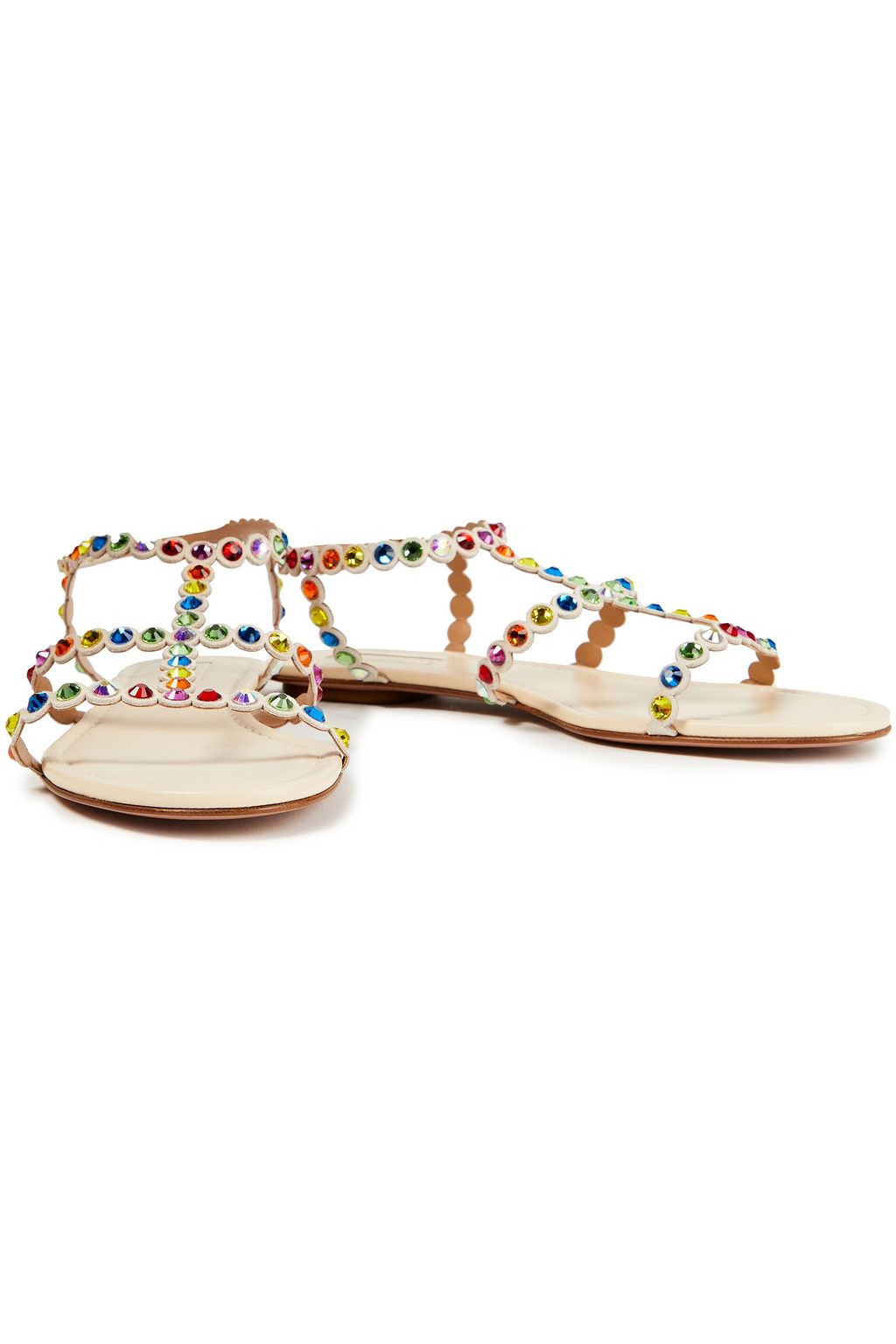 AQUAZZURA Tequila crystal-embellished suede sandals