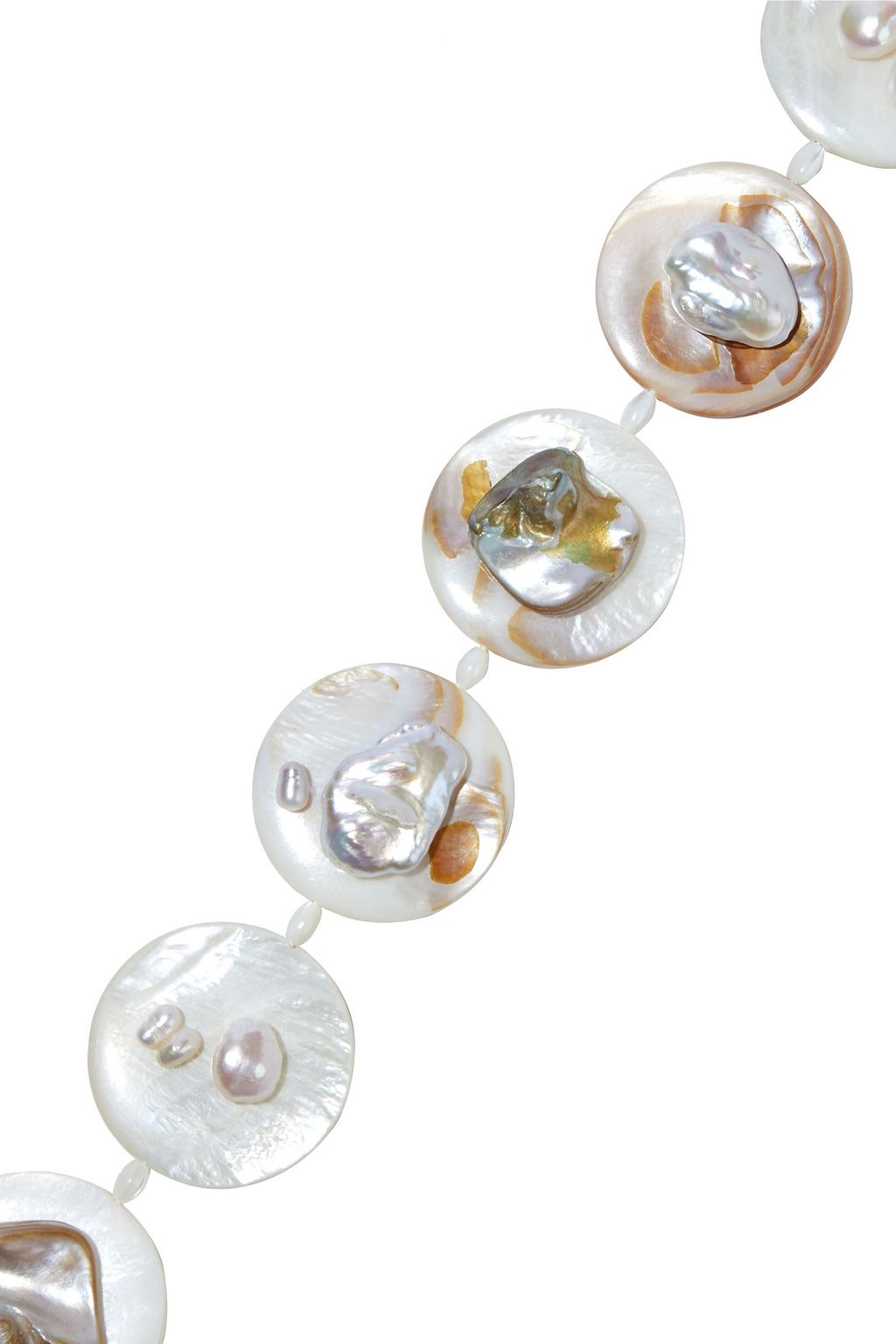 ​ANITA BERISHA Gold-tone, pearl and shell belt