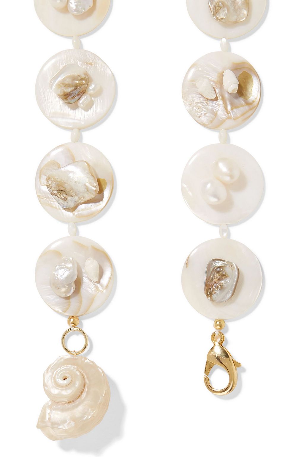 ​ANITA BERISHA Gold-tone, pearl and shell belt