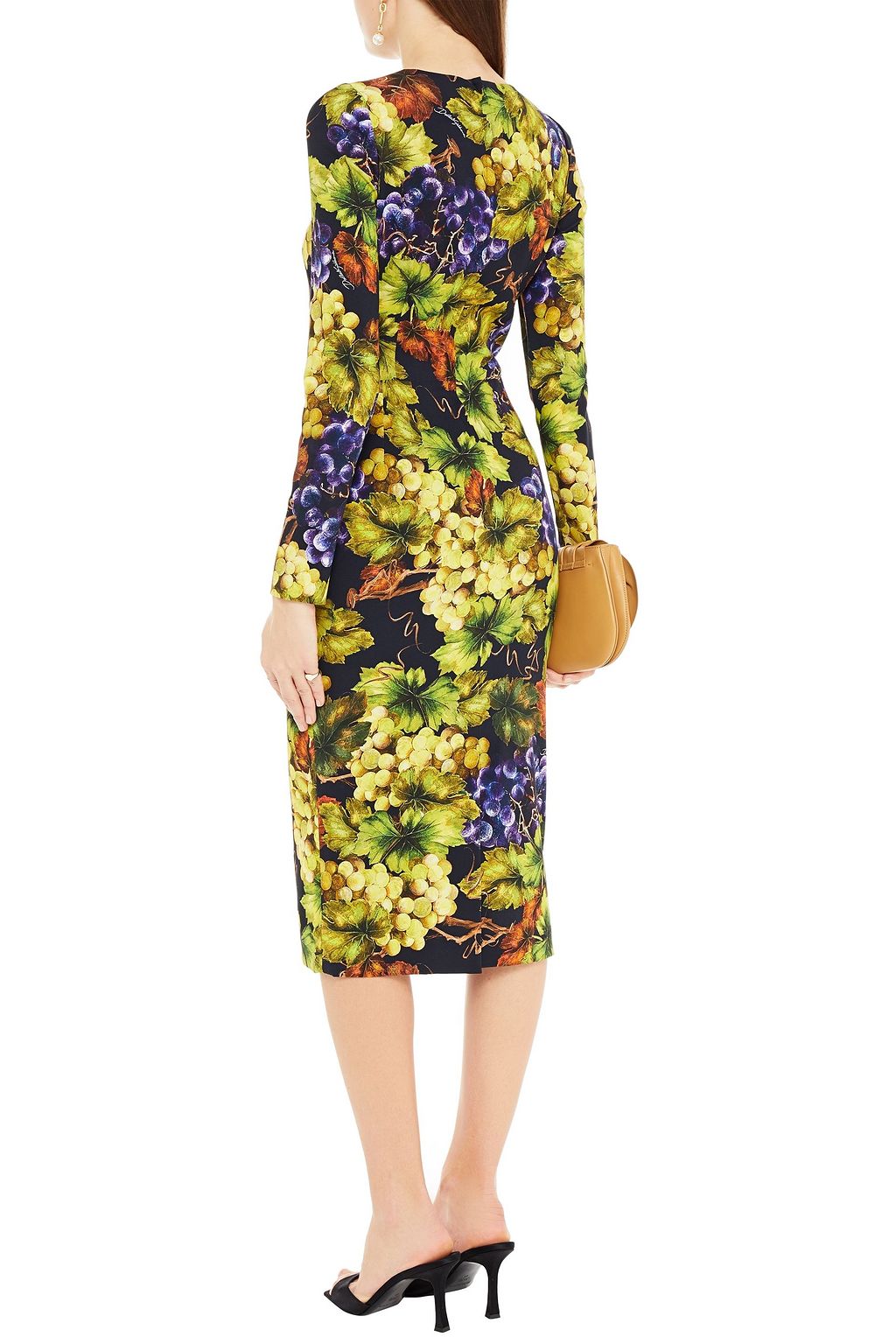 DOLCE&GABBANA Printed stretch-crepe midi dress