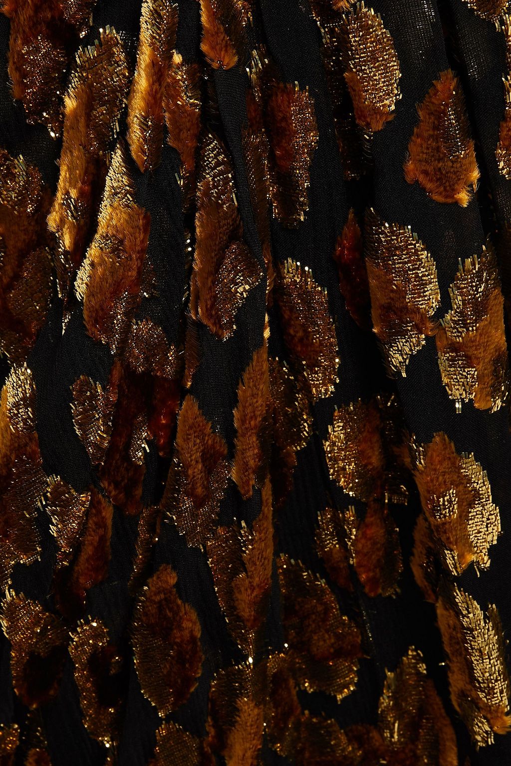 VALENTINO GARAVANI Leopard-print metallic fil coupé silk jumpsuit
