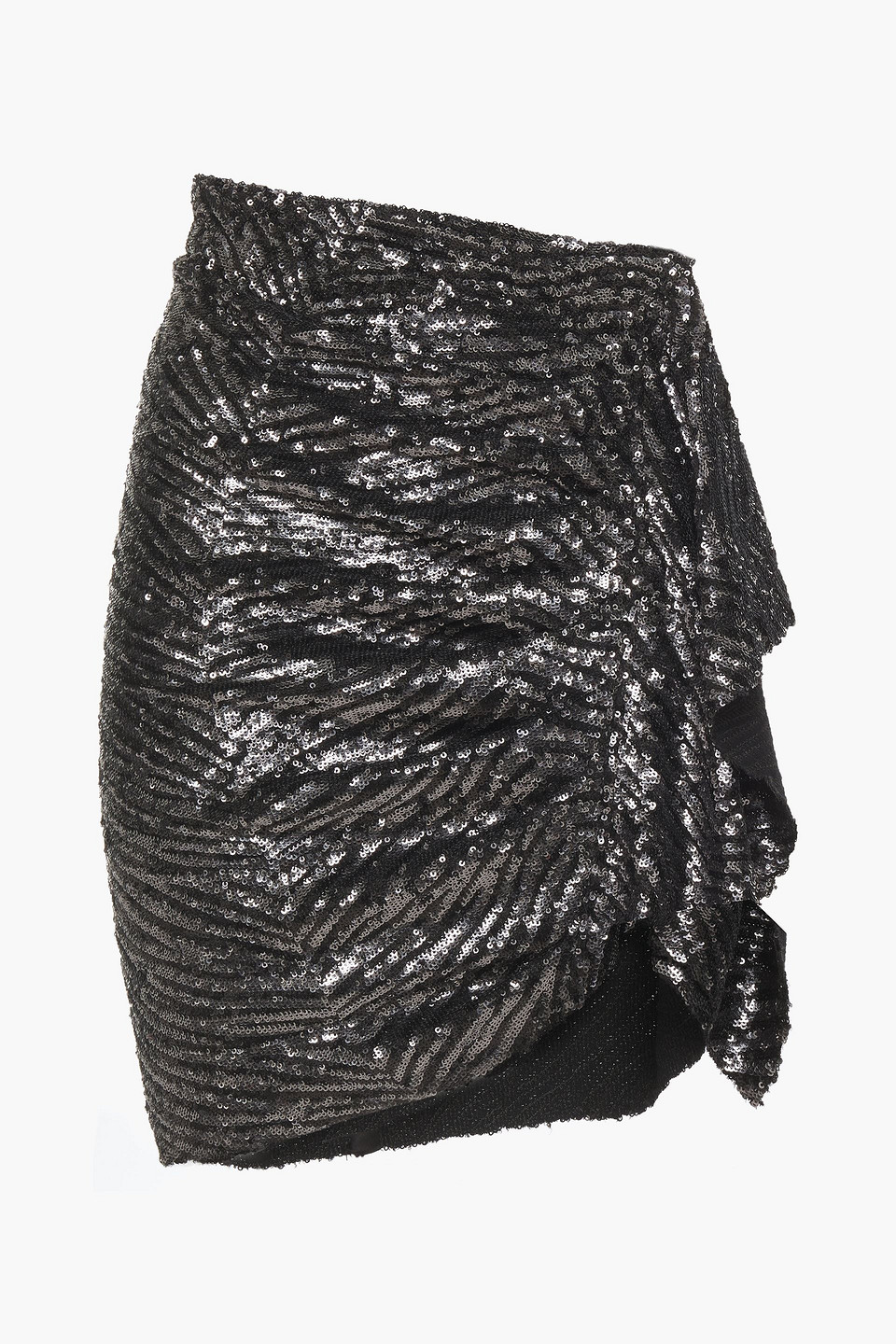 Aria draped sequined woven mini skirt