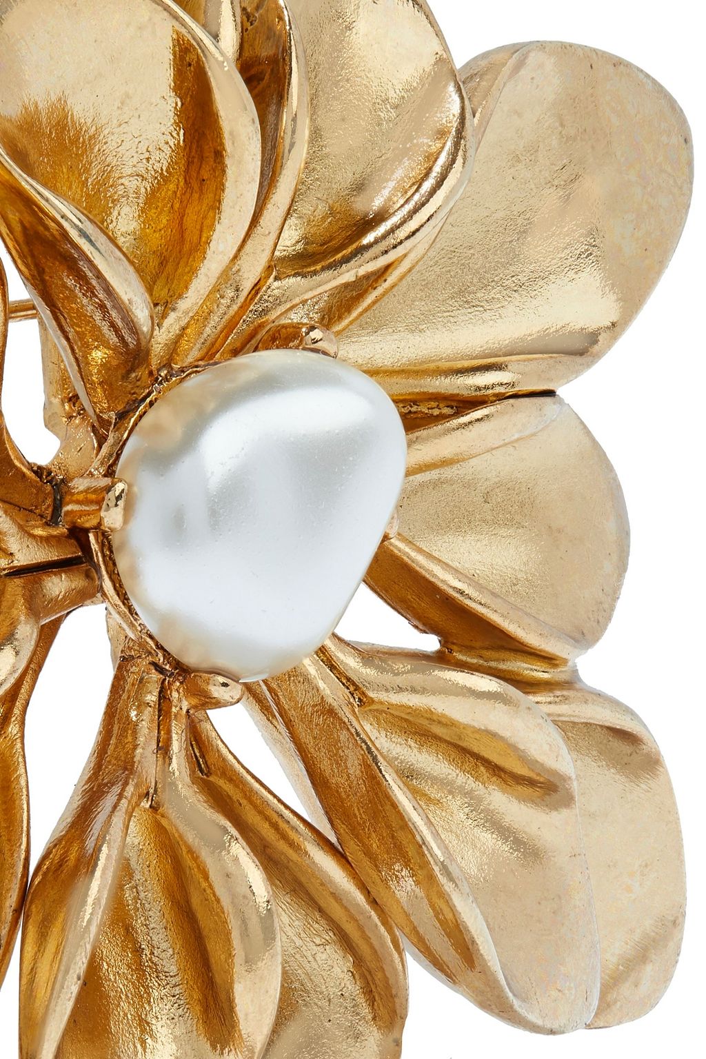 OSCAR DE LA RENTA Gold-tone faux pearl brooch