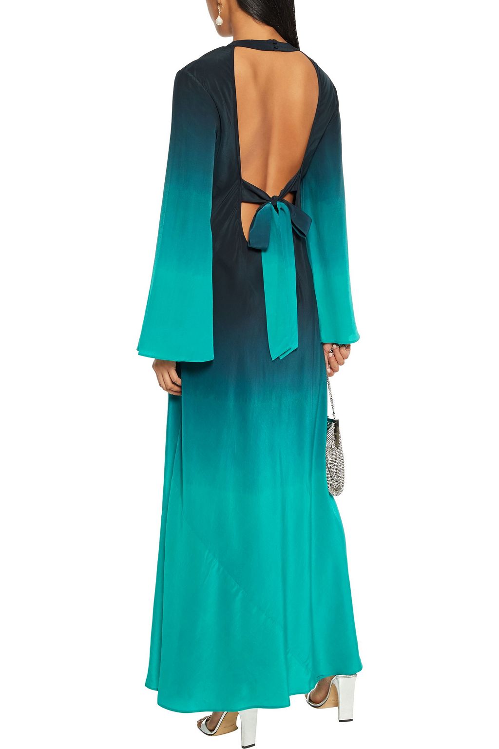 RIXO Serena tie-back cutout dégradé silk-crepe maxi dress