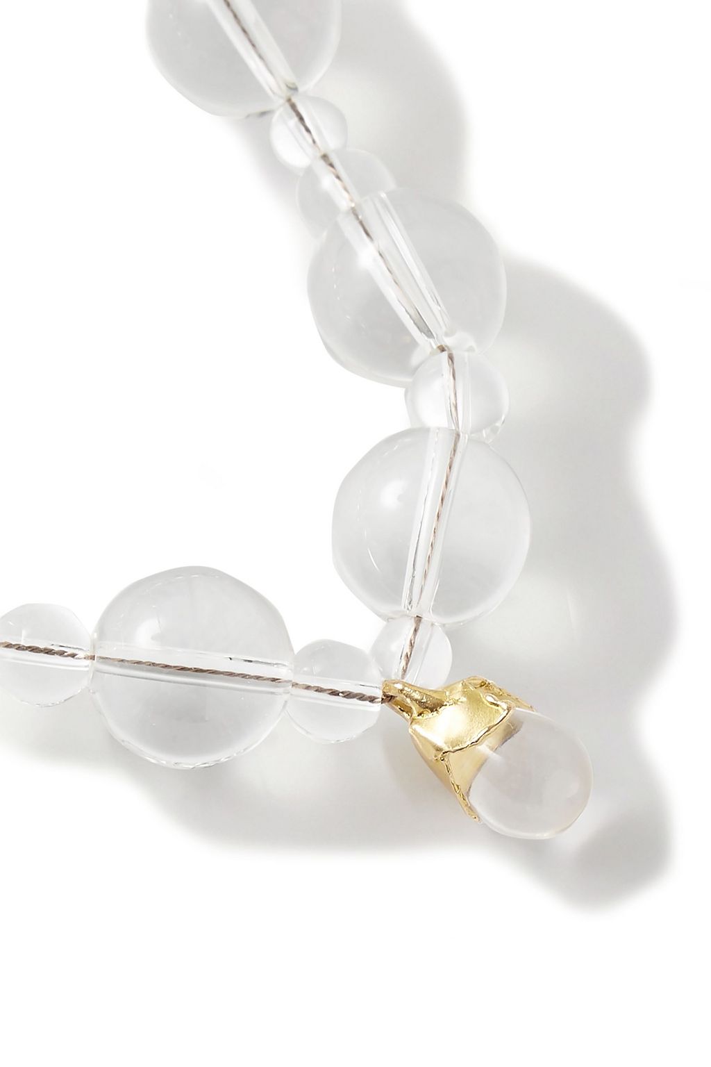​ANITA BERISHA Bubble gold-tone, glass and quartz necklace