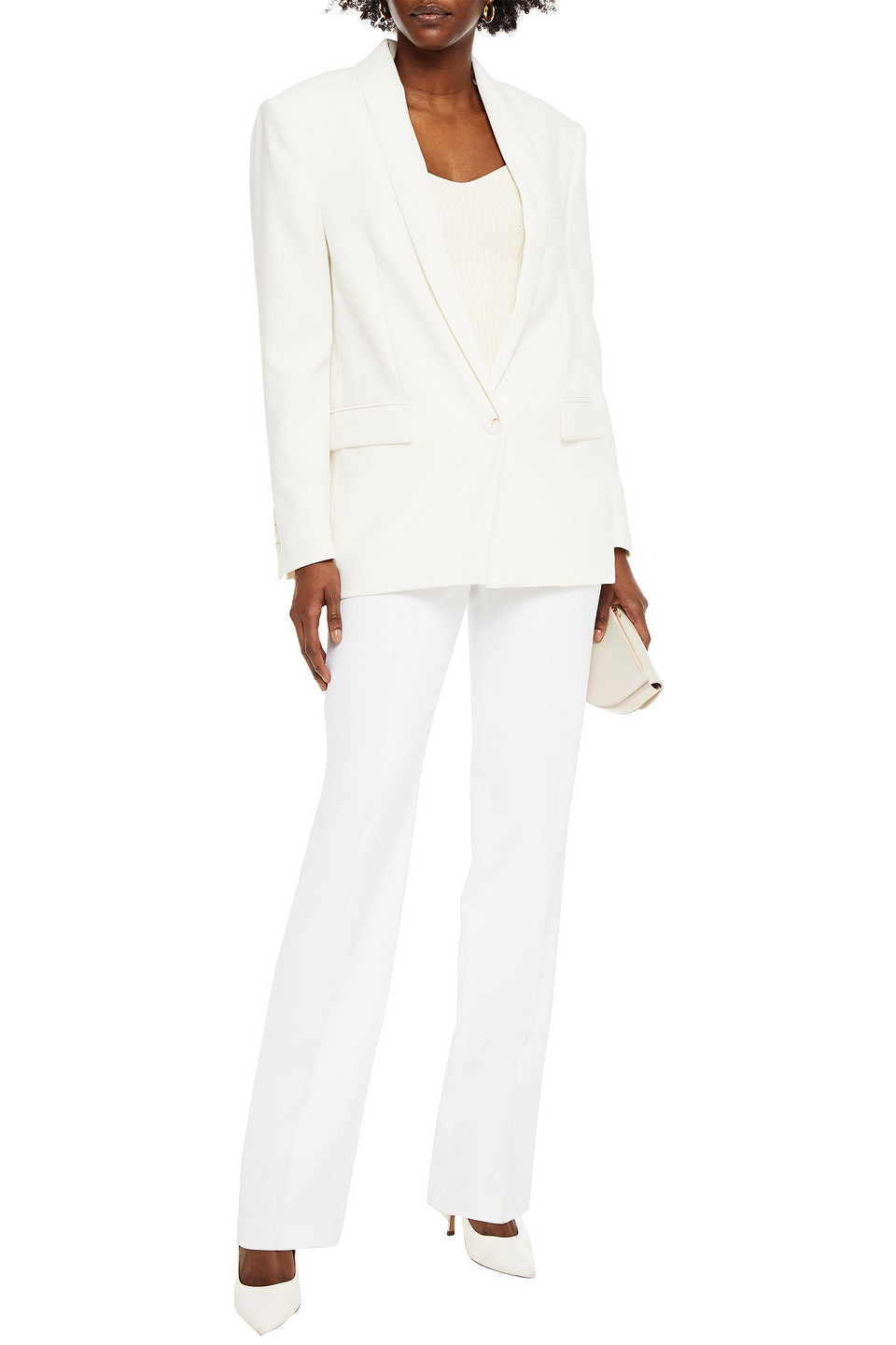 white crepe blazer