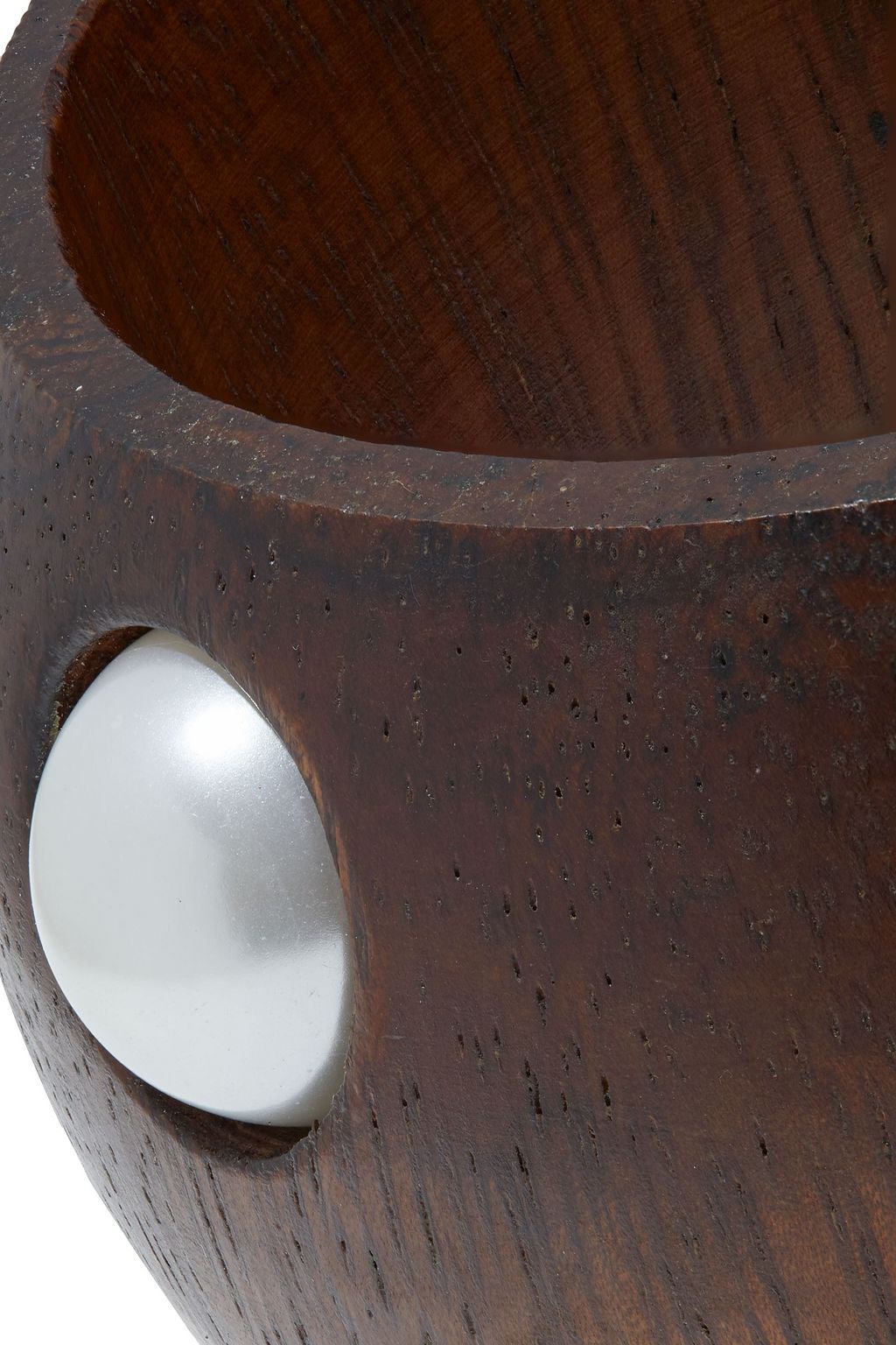OSCAR DE LA RENTA Wood and faux pearl bangle