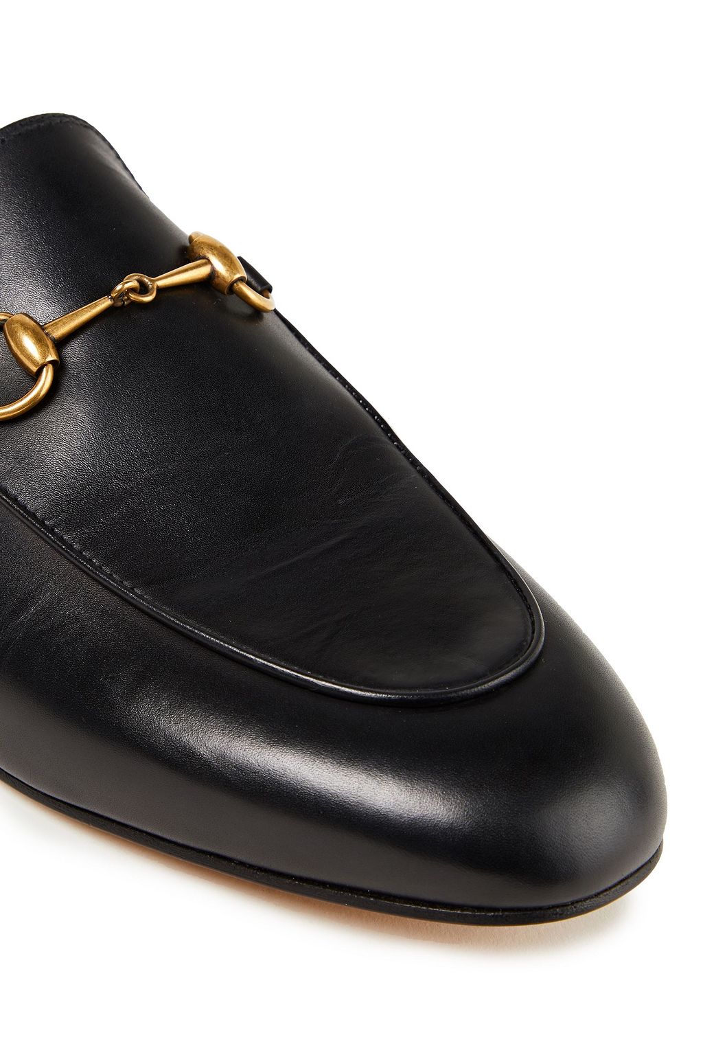 GUCCI Princetown embellished leather slippers