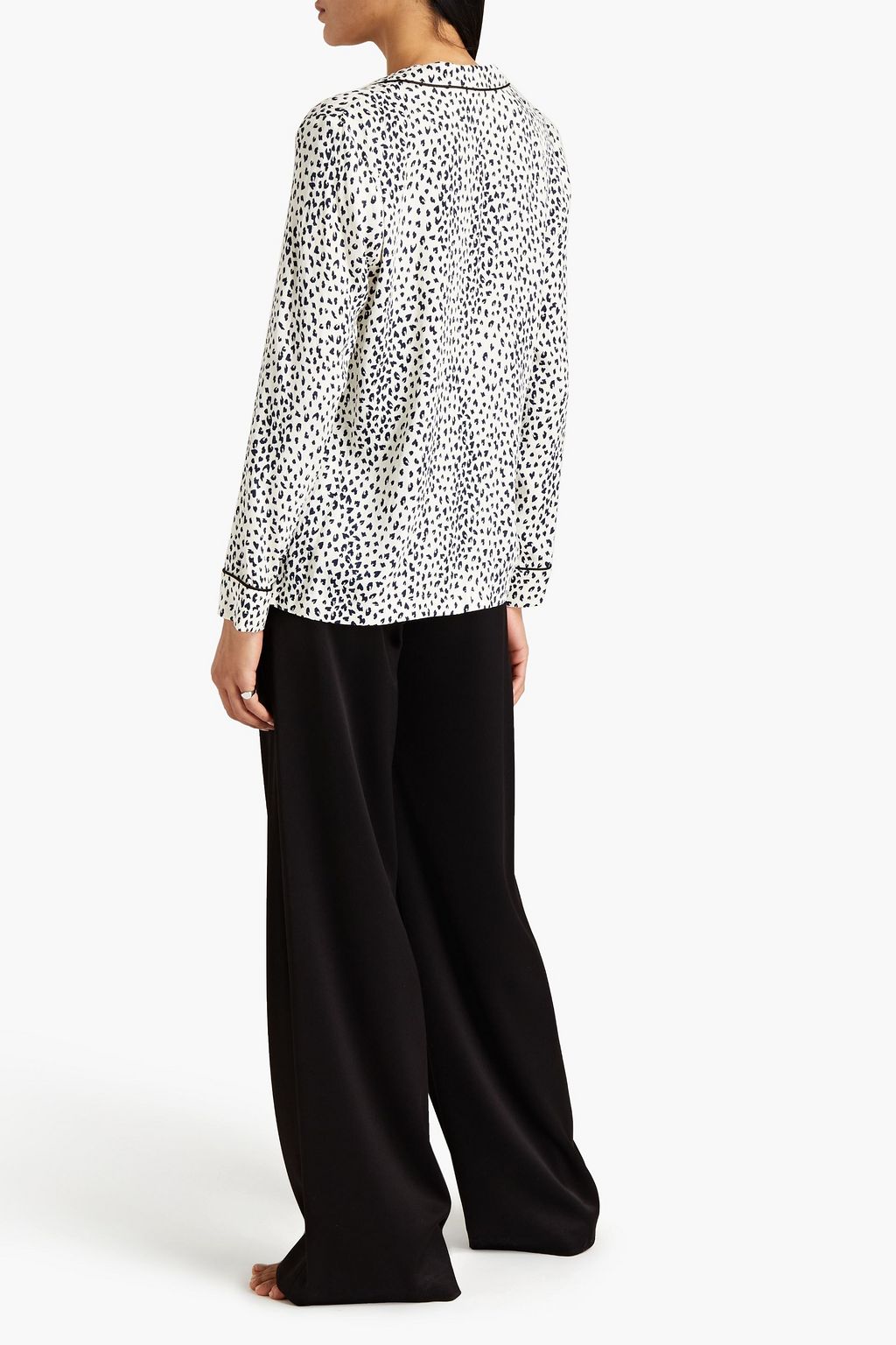 FLEUR DU MAL Leopard-print jacquard pajama top