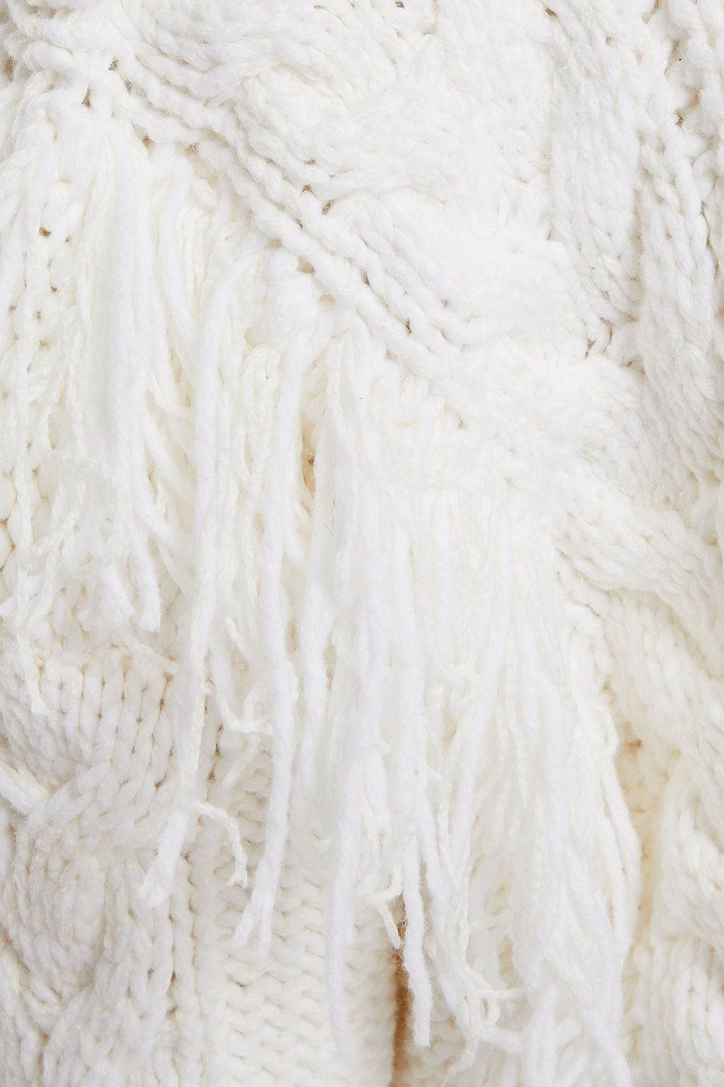 IRO Wylo frayed cable-knit cotton-blend sweater