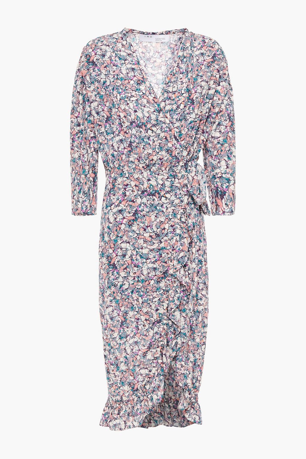 IRO Trafal pleated printed crepe de chine wrap dress | Sale up to 70% off |  THE OUTNET
