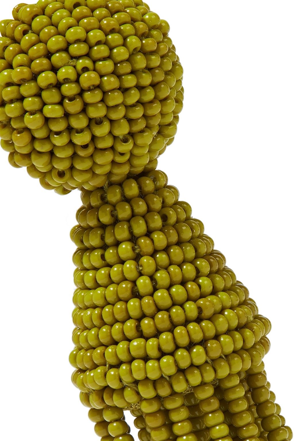 OSCAR DE LA RENTA Gold-tone beaded tassel clip earrings