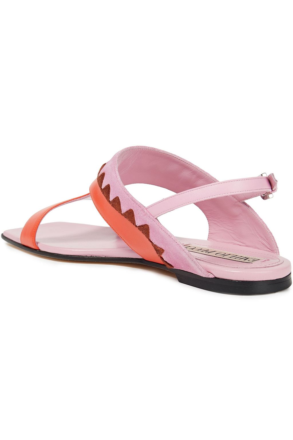 PUCCI Embroidered leather and suede sandals
