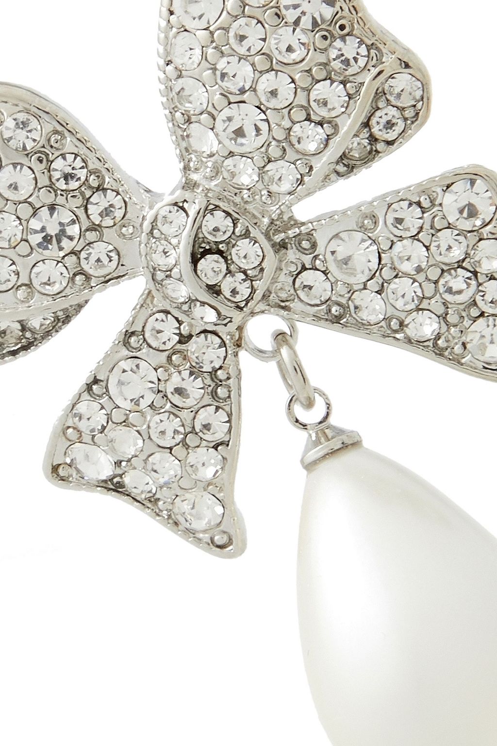 KENNETH JAY LANE Silver-tone, faux pearl and crystal earrings