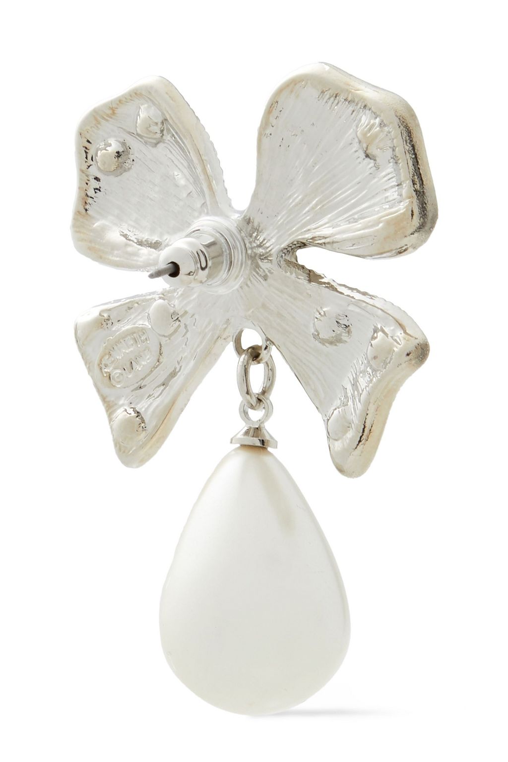 KENNETH JAY LANE Silver-tone, faux pearl and crystal earrings