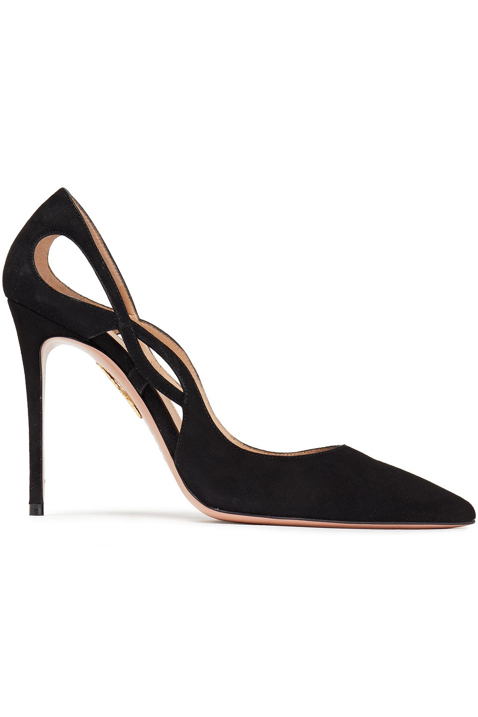 Aquazzura Woman Forever 105 Cutout Suede Pumps Black Size 37.5