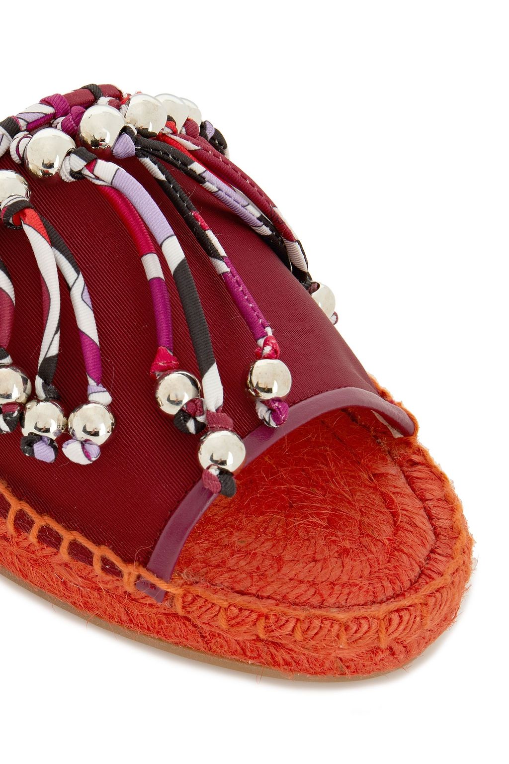 PUCCI Embellished cutout grosgrain slides